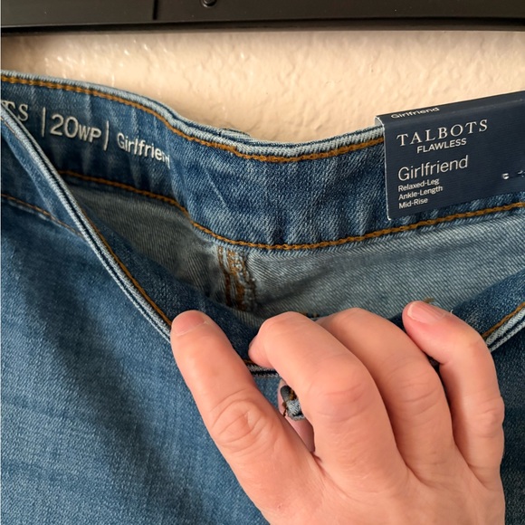 Talbots Denim Boyfriend Jeans with Floral Detail - Picture 3 of 5